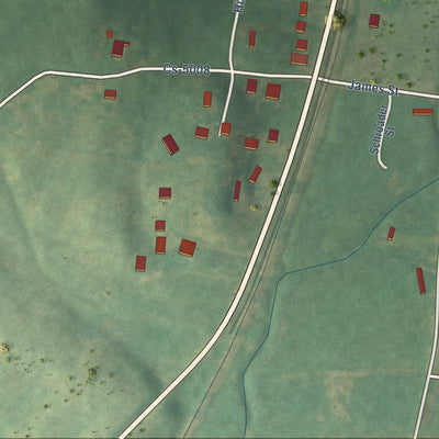 Second close-up of the map of McHenry, Kentucky print showing more streets and buildings