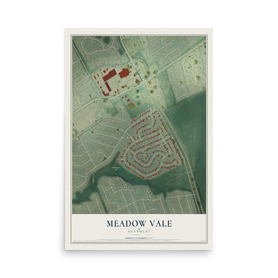 Map of Meadow Vale, Kentucky, 12 x 18 inch unframed archival matte print