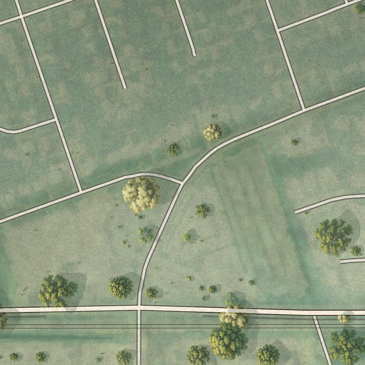 Close-up of the map of Meadowbrook Farm, Kentucky print showing street and building detail