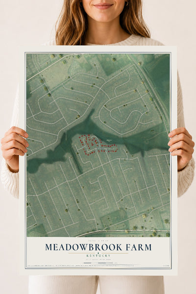 Map of Meadowbrook Farm, Kentucky, 18 x 24 inch unframed archival matte print