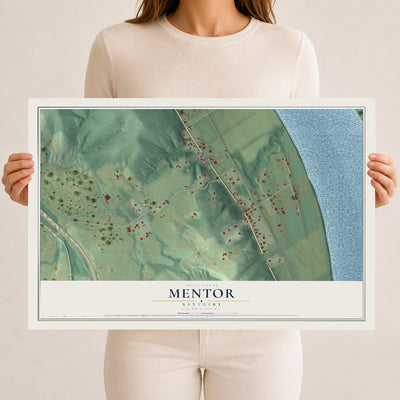 Map of Mentor, Kentucky, 12 x 18 inch unframed archival matte print