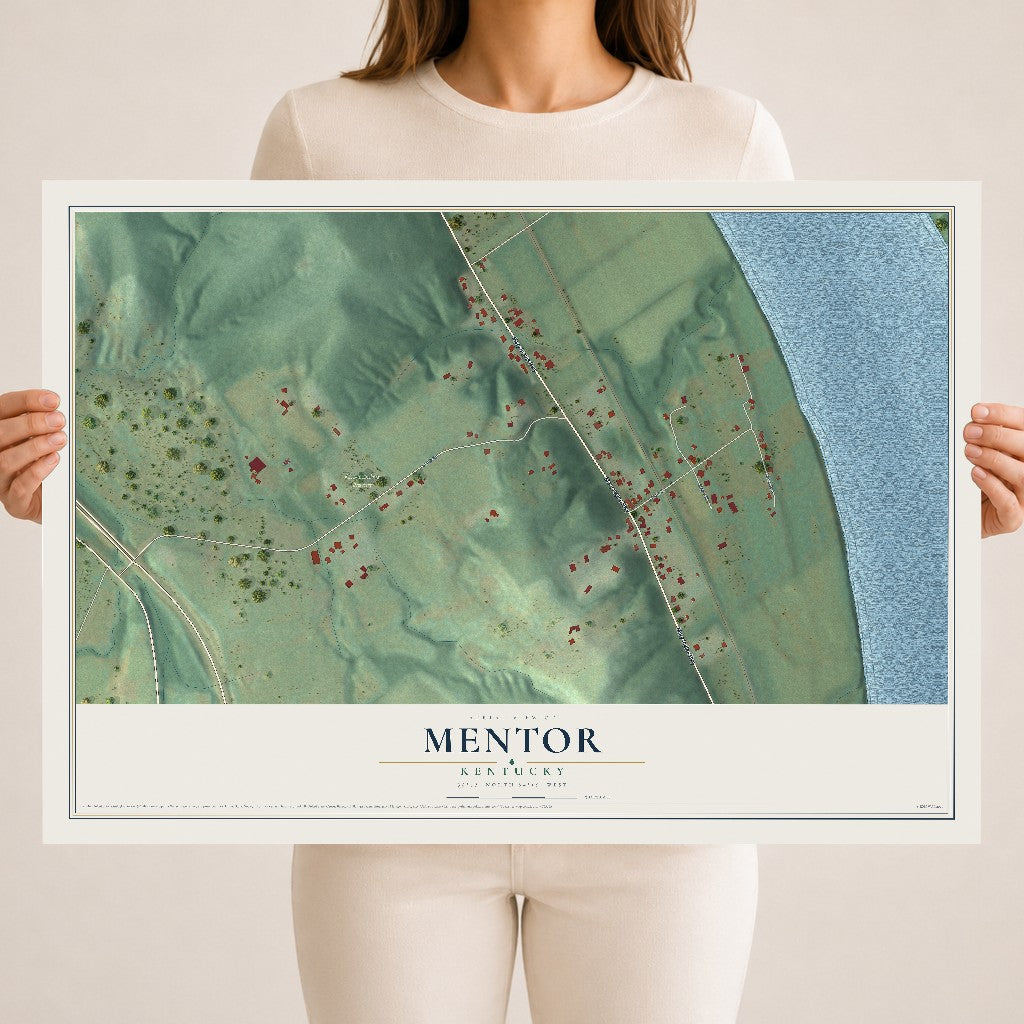 Map of Mentor, Kentucky, 18 x 24 inch unframed archival matte print