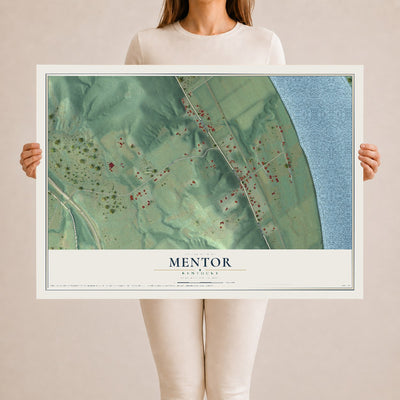 Map of Mentor, Kentucky, 24 x 36 inch unframed archival matte print