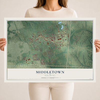 Map of Middletown, Kentucky, 18 x 24 inch unframed archival matte print
