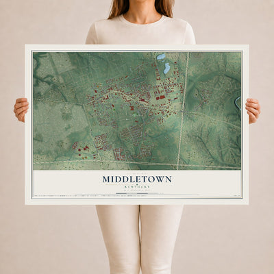 Map of Middletown, Kentucky, 24 x 36 inch unframed archival matte print