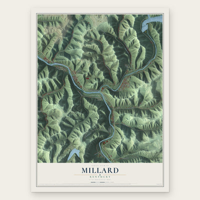 Millard, Kentucky map print, the full design