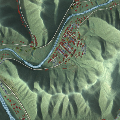 Close-up of the map of Millard, Kentucky print showing street and building detail