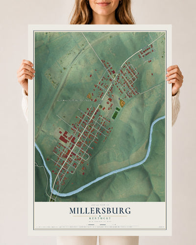 Map of Millersburg, Kentucky, 24 x 36 inch unframed archival matte print