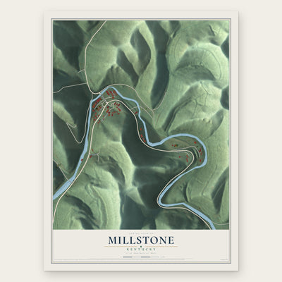 Millstone, Kentucky map print, the full design