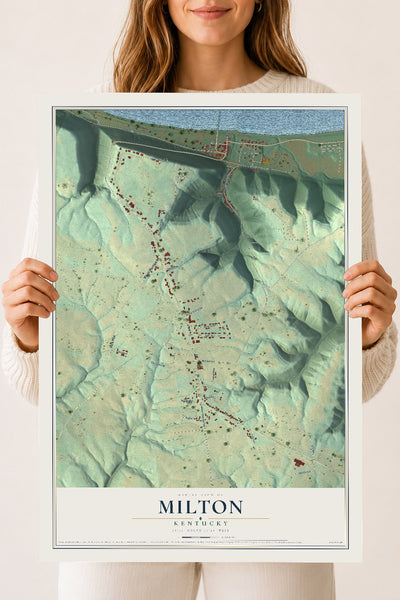 Map of Milton, Kentucky, 18 x 24 inch unframed archival matte print