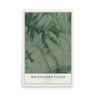 Map of Mockingbird Valley, Kentucky, 12 x 18 inch unframed archival matte print