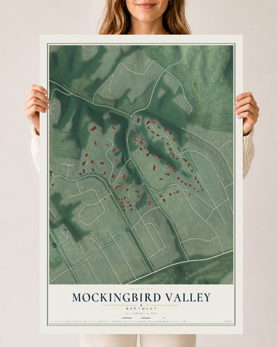 Map of Mockingbird Valley, Kentucky, 24 x 36 inch unframed archival matte print