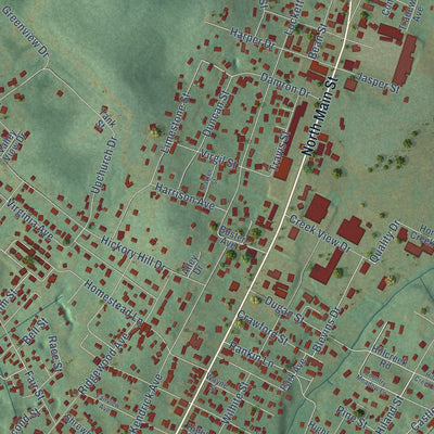Close-up of the map of Monticello, Kentucky print showing street and building detail
