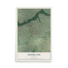 Map of Moorland, Kentucky, 12 x 18 inch unframed archival matte print