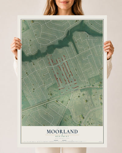 Map of Moorland, Kentucky, 24 x 36 inch unframed archival matte print