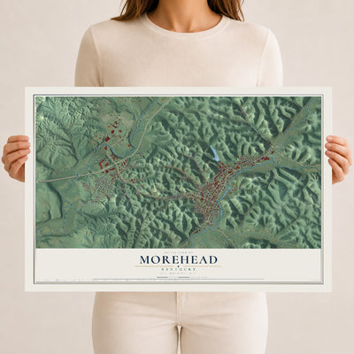 Map of Morehead, Kentucky, 12 x 18 inch unframed archival matte print