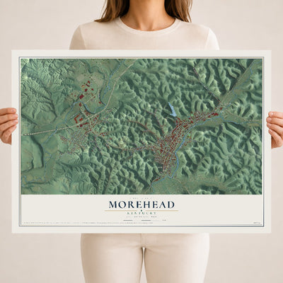 Map of Morehead, Kentucky, 18 x 24 inch unframed archival matte print
