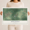 Map of Morganfield, Kentucky, 12 x 18 inch unframed archival matte print