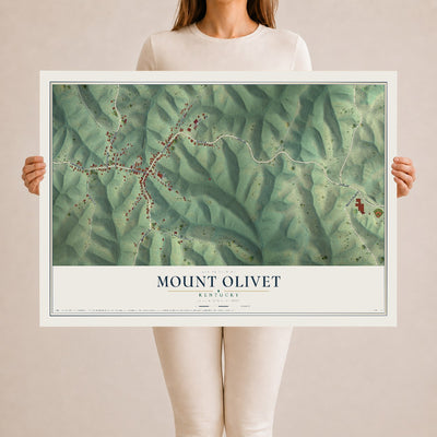 Map of Mount Olivet, Kentucky, 24 x 36 inch unframed archival matte print
