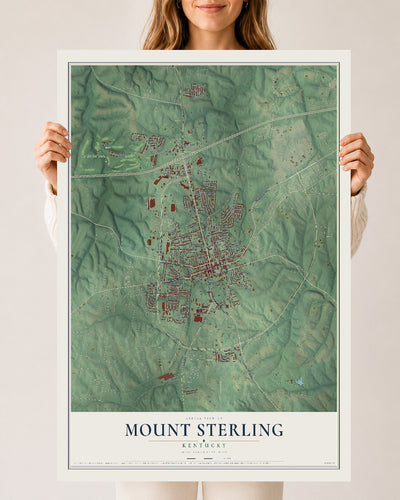 Map of Mount Sterling, Kentucky, 24 x 36 inch unframed archival matte print