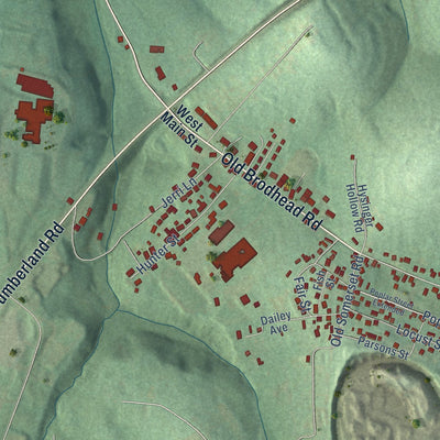 Second close-up of the map of Mount Vernon, Kentucky print showing more streets and buildings