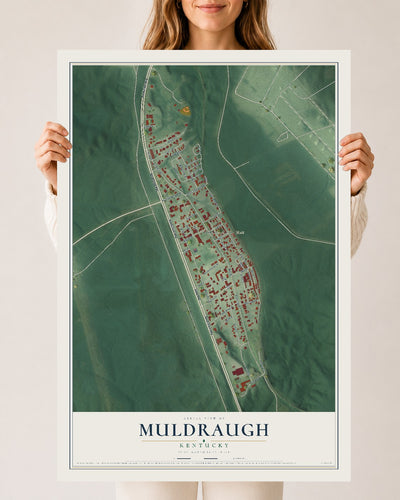 Map of Muldraugh, Kentucky, 24 x 36 inch unframed archival matte print