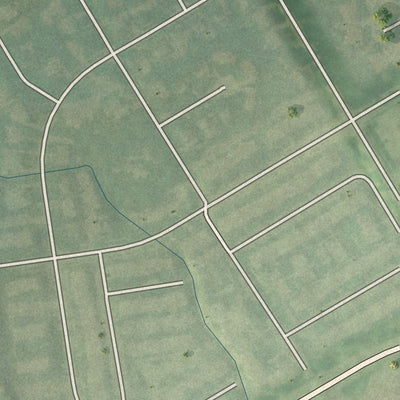 Close-up of the map of Murray Hill, Kentucky print showing street and building detail