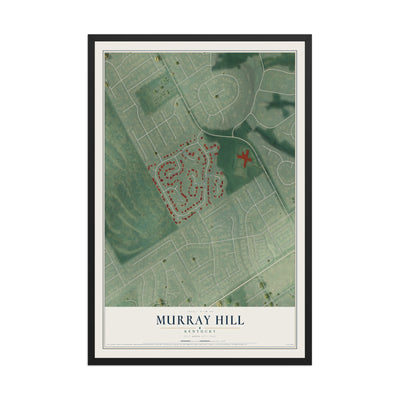Map of Murray Hill, Kentucky, 12 x 18 inch print in a black wood frame