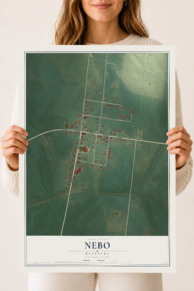 Map of Nebo, Kentucky, 18 x 24 inch unframed archival matte print