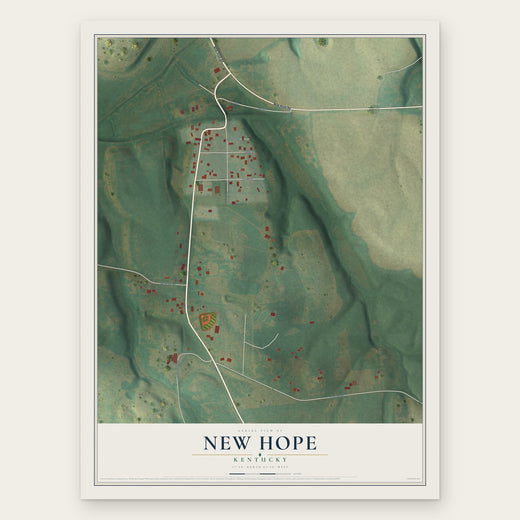New Hope, Kentucky map print, the full design