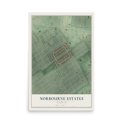 Map of Norbourne Estates, Kentucky, 12 x 18 inch unframed archival matte print