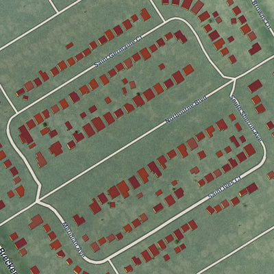 Close-up of the map of Norbourne Estates, Kentucky print showing street and building detail