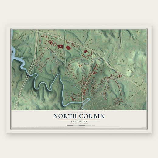 North Corbin, Kentucky map print, the full design