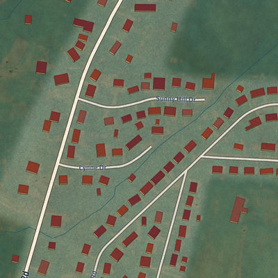 Second close-up of the map of North Middletown, Kentucky print showing more streets and buildings