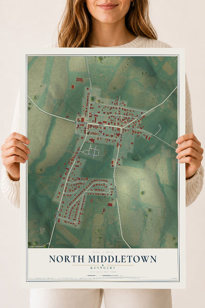 Map of North Middletown, Kentucky, 18 x 24 inch unframed archival matte print