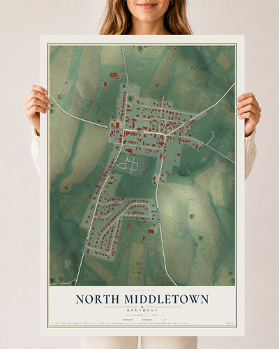 Map of North Middletown, Kentucky, 24 x 36 inch unframed archival matte print