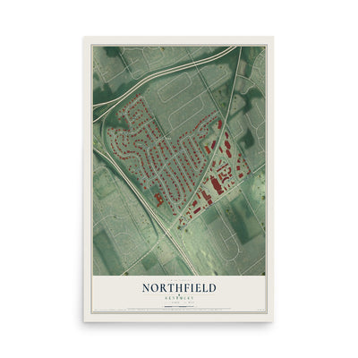 Map of Northfield, Kentucky, 12 x 18 inch unframed archival matte print