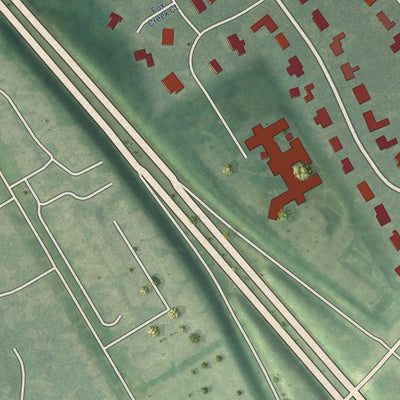 Close-up of the map of Northfield, Kentucky print showing street and building detail