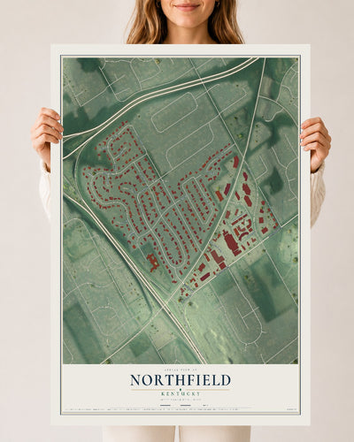 Map of Northfield, Kentucky, 24 x 36 inch unframed archival matte print