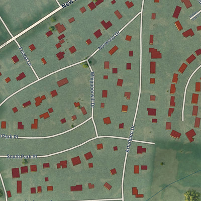 Second close-up of the map of Norwood, Kentucky print showing more streets and buildings