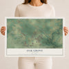 Map of Oak Grove, Kentucky, 12 x 18 inch unframed archival matte print
