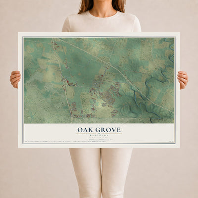 Map of Oak Grove, Kentucky, 24 x 36 inch unframed archival matte print