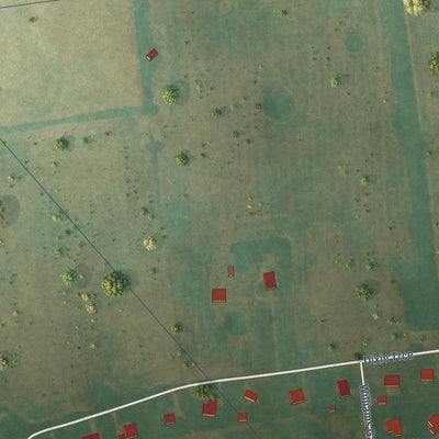 Second close-up of the map of Oakland, Kentucky print showing more streets and buildings