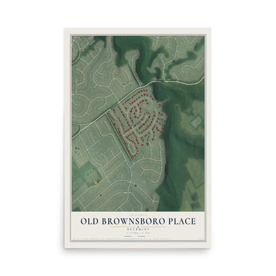 Map of Old Brownsboro Place, Kentucky, 12 x 18 inch unframed archival matte print