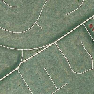 Second close-up of the map of Old Brownsboro Place, Kentucky print showing more streets and buildings