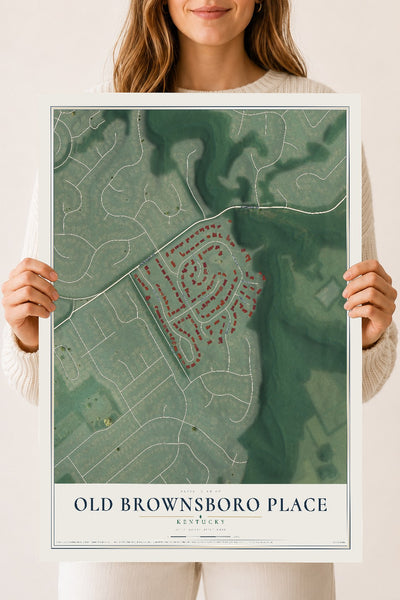 Map of Old Brownsboro Place, Kentucky, 18 x 24 inch unframed archival matte print
