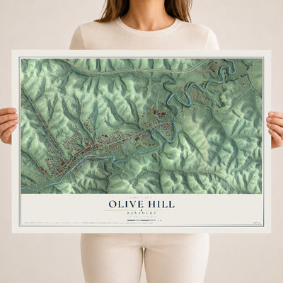 Map of Olive Hill, Kentucky, 18 x 24 inch unframed archival matte print