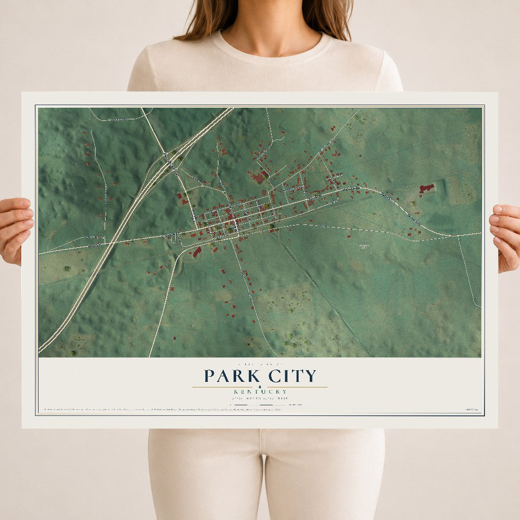 Map of Park City, Kentucky, 18 x 24 inch unframed archival matte print