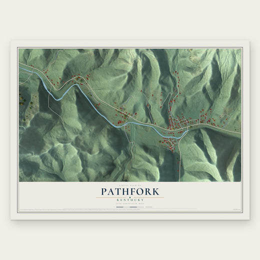 Pathfork, Kentucky map print, the full design