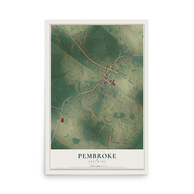 Map of Pembroke, Kentucky, 12 x 18 inch unframed archival matte print